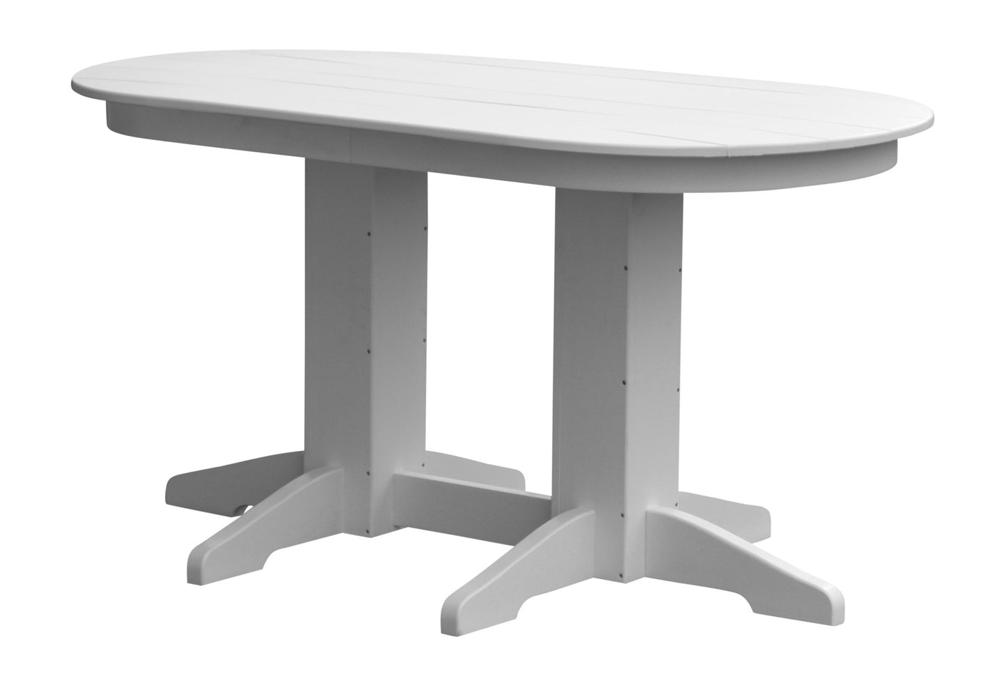 A&L Furniture Company Recycled Plastic 5' Oval Dining Table - White