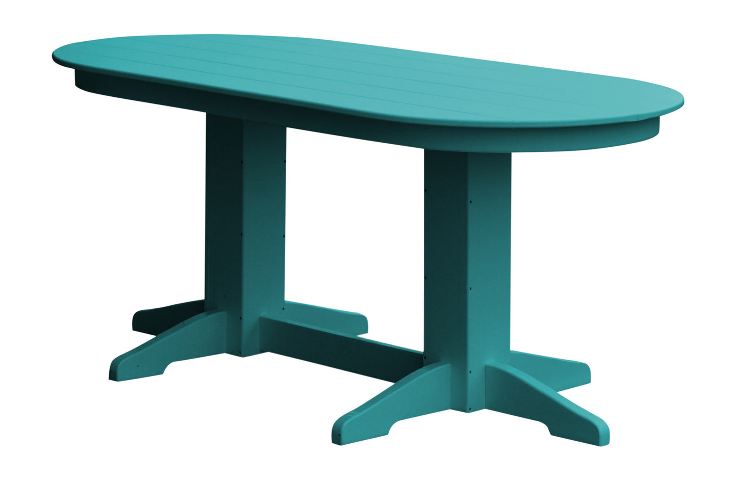 A&L Furniture Company Recycled Plastic 6' Oval Dining Table - Aruba Blue