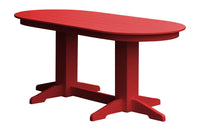 A&L Furniture Company Recycled Plastic 6' Oval Dining Table - Bright Red