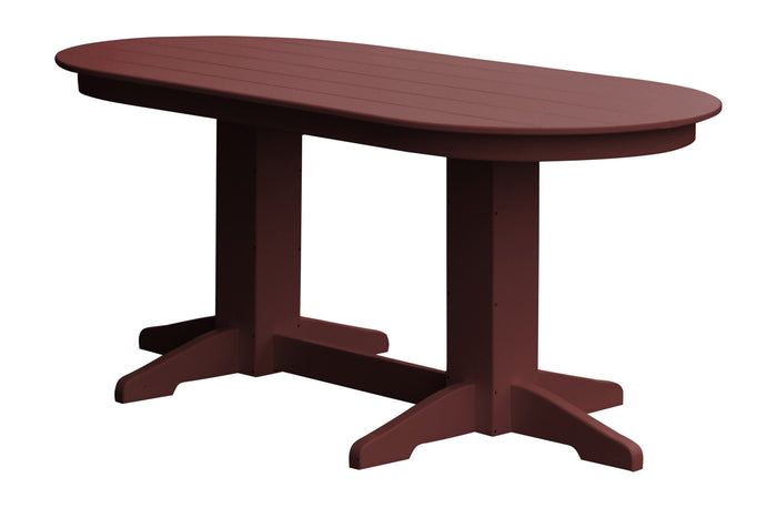 A&L Furniture Company Recycled Plastic 6' Oval Dining Table - Cherrywood
