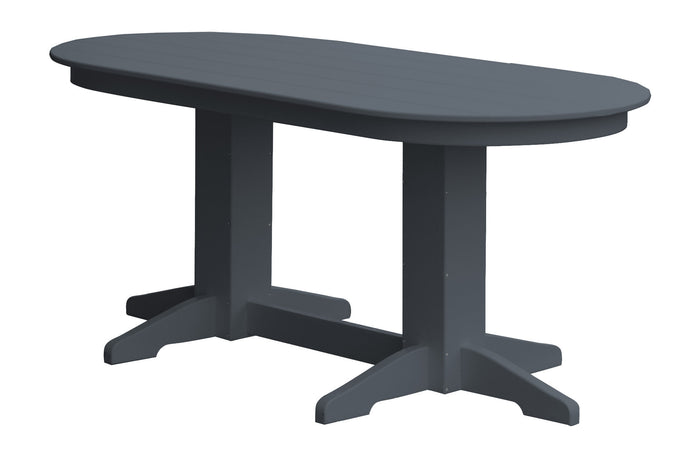 A&L Furniture Company Recycled Plastic 6' Oval Dining Table - Dark Gray