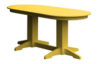 A&L Furniture Company Recycled Plastic 6' Oval Dining Table - Lemon Yellow