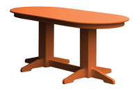 A&L Furniture Company Recycled Plastic 6' Oval Dining Table - Orange