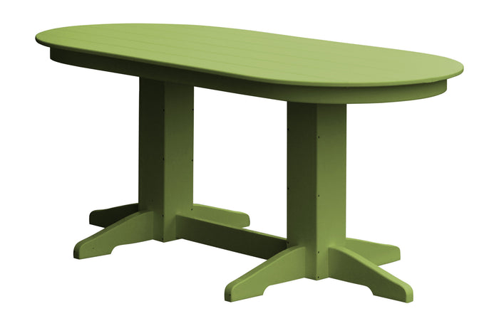 A&L Furniture Company Recycled Plastic 6' Oval Dining Table - Tropical Lime
