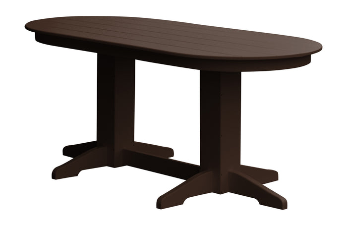 A&L Furniture Company Recycled Plastic 6' Oval Dining Table - Tudor Brown