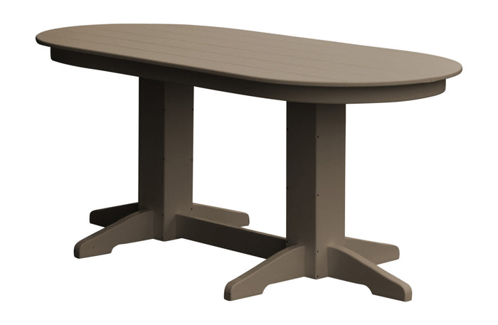 A&L Furniture Company Recycled Plastic 6' Oval Dining Table - Weatheredwood