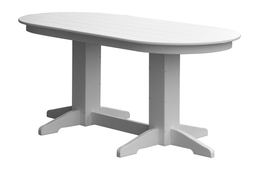 A&L Furniture Company Recycled Plastic 6' Oval Dining Table - White