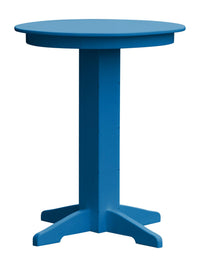 A&L Furniture Recycled Plastic 33" Round Bar Table - Blue