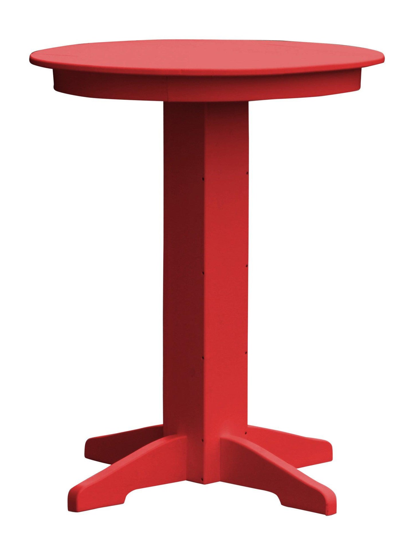 A&L Furniture Recycled Plastic 33" Round Bar Table - Bright Red