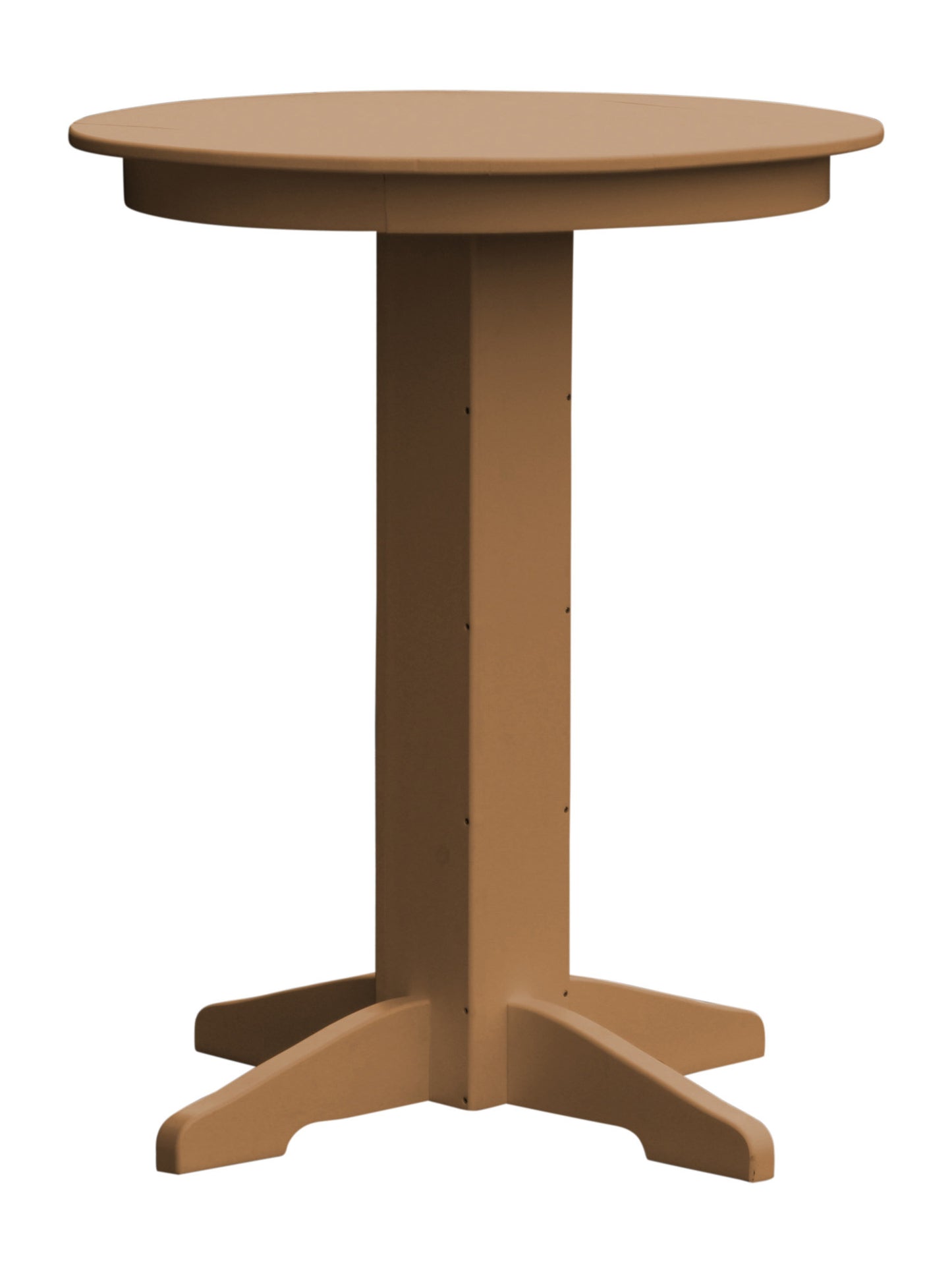 A&L Furniture Recycled Plastic 33" Round Bar Table - Cedar