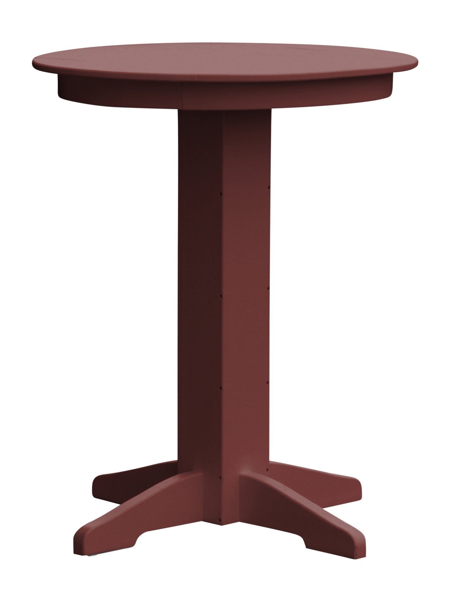 A&L Furniture Recycled Plastic 33" Round Bar Table - Cherrywood