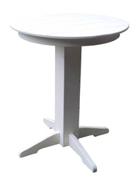 A&L Furniture Recycled Plastic 33" Round Bar Table - White