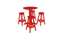 A&L Furniture Recycled Plastic Round 5 Piece  Pub Set - Bright Red