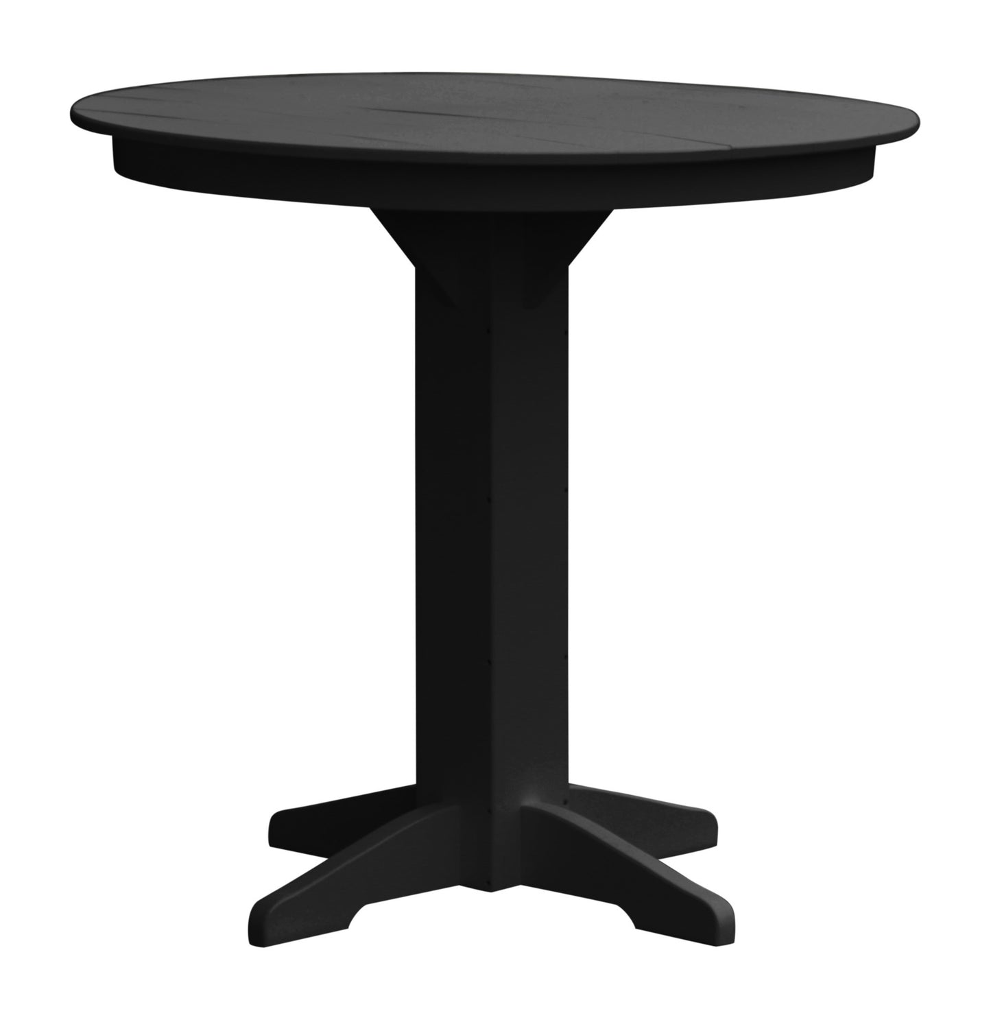 A&L Furniture Recycled Plastic 44" Round Bar Table - Black