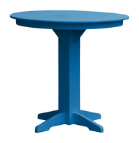 A&L Furniture Recycled Plastic 44" Round Bar Table - Blue