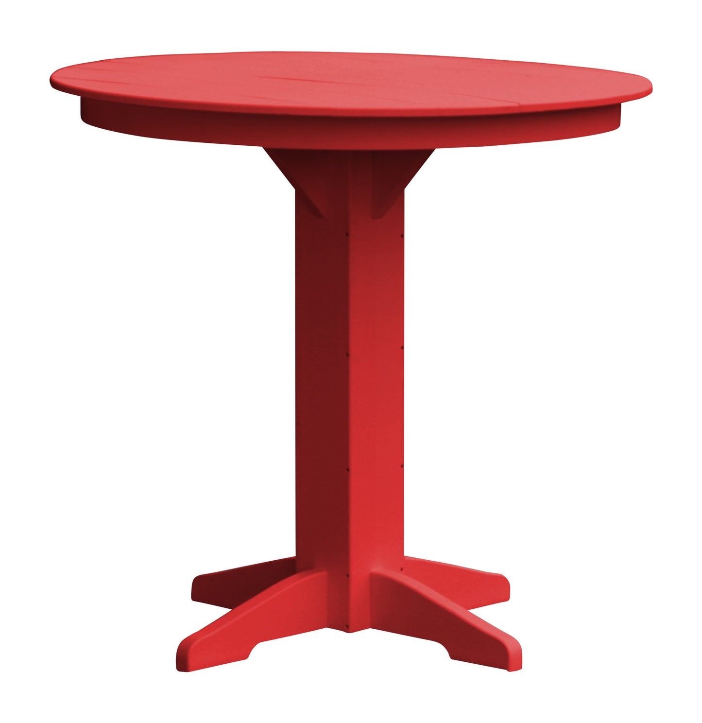 A&L Furniture Recycled Plastic 44" Round Bar Table - Bright Red
