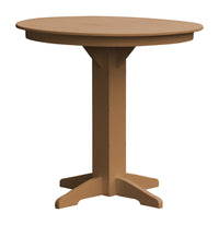 A&L Furniture Recycled Plastic 44" Round Bar Table - Cedar