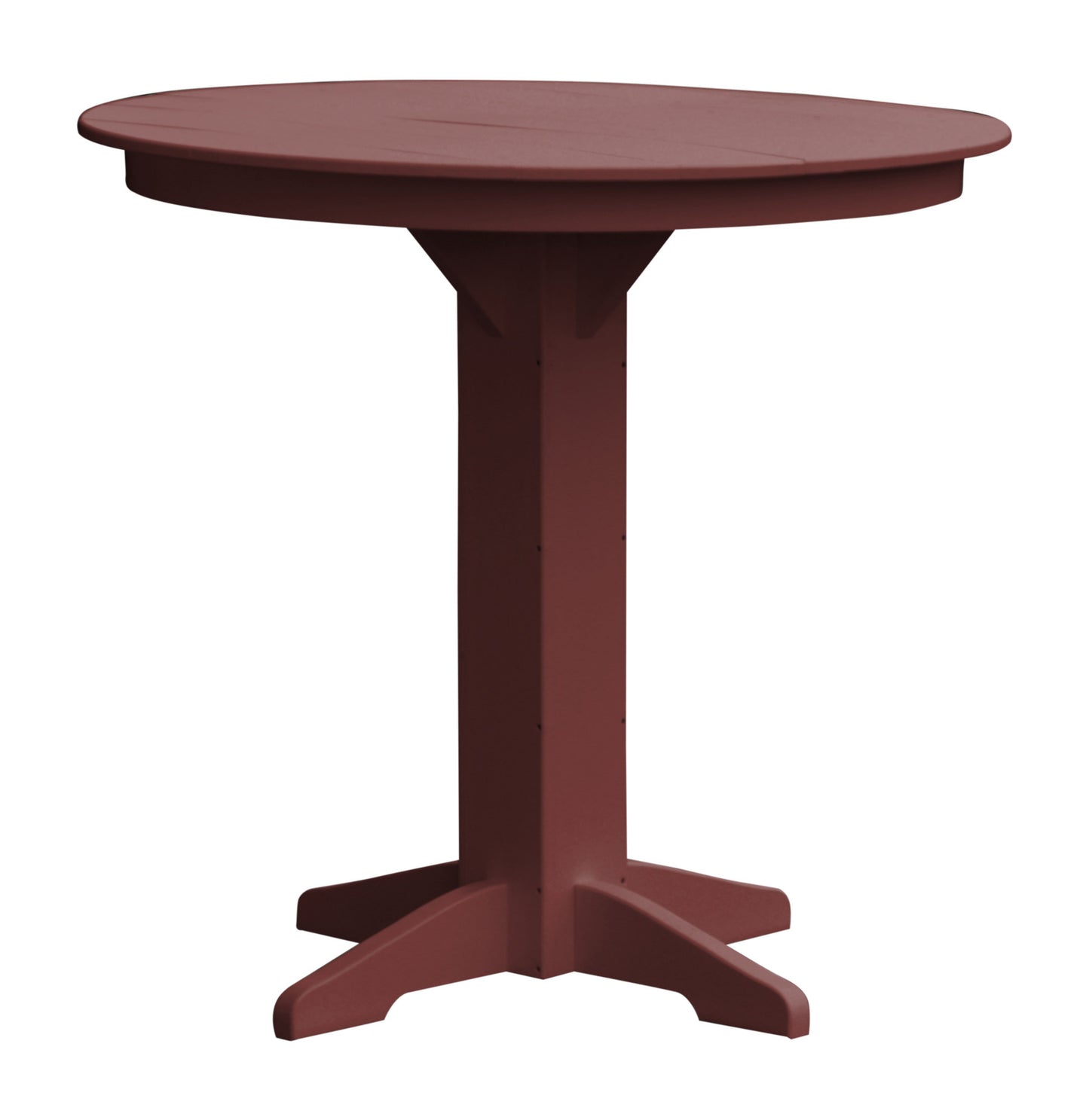 A&L Furniture Recycled Plastic 44" Round Bar Table - Cherrywood