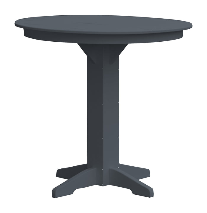 A&L Furniture Recycled Plastic 44" Round Bar Table - Dark Gray