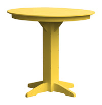 A&L Furniture Recycled Plastic 44" Round Bar Table - Lemon Yellow