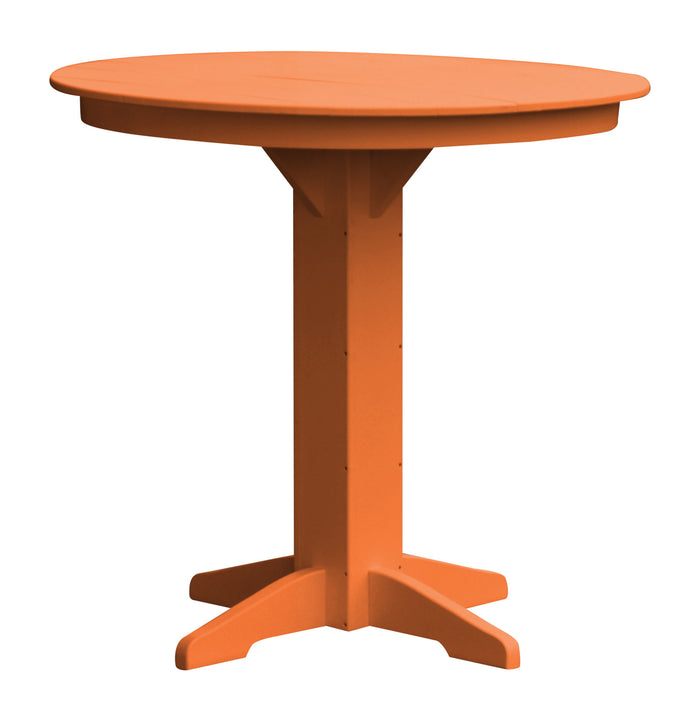 A&L Furniture Recycled Plastic 44" Round Bar Table - Orange