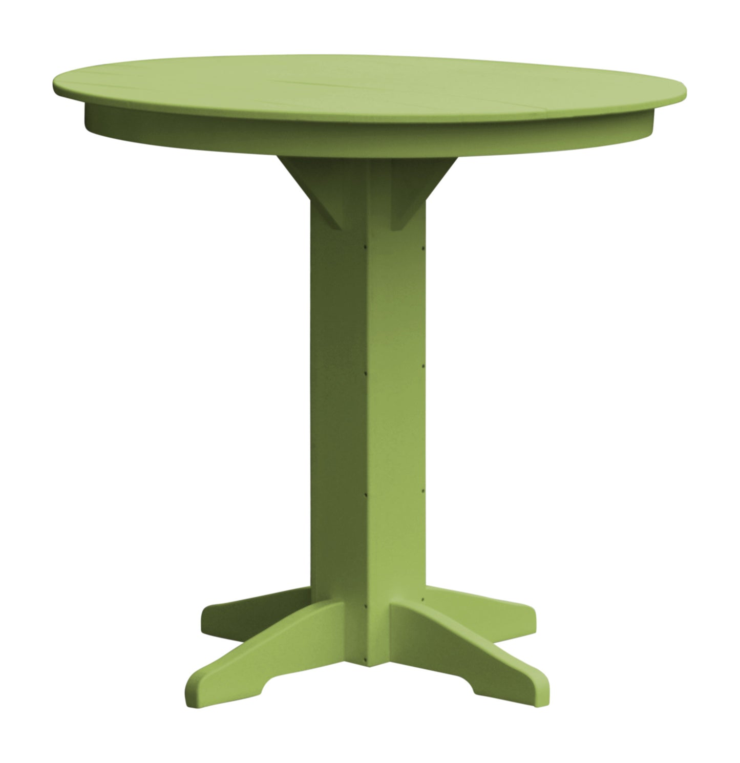 A&L Furniture Recycled Plastic 44" Round Bar Table - Tropical Lime