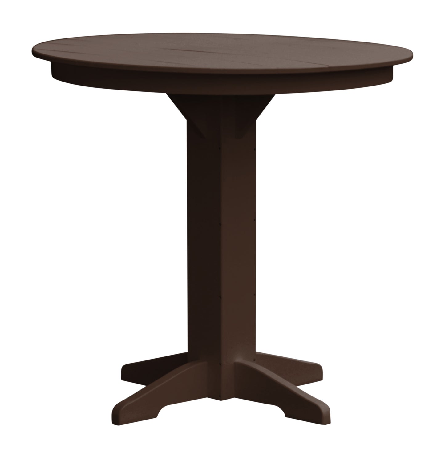 A&L Furniture Recycled Plastic 44" Round Bar Table - Tudor Brown
