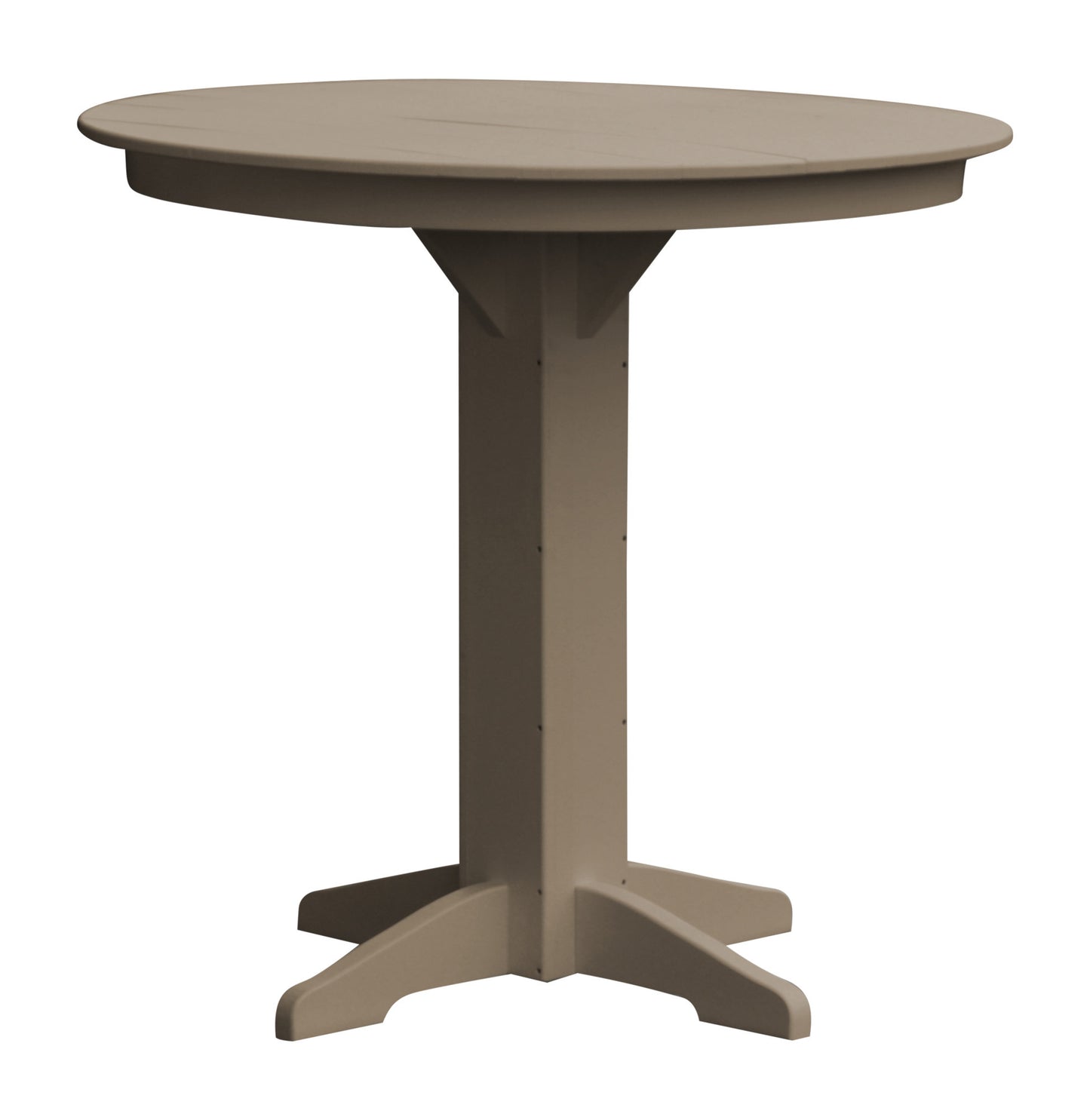A&L Furniture Recycled Plastic 44" Round Bar Table - Weatheredwood
