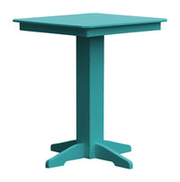 A&L Furniture Recycled Plastic 33" Square Bar Table - Aruba Blue