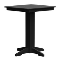 A&L Furniture Recycled Plastic 33" Square Bar Table - Black