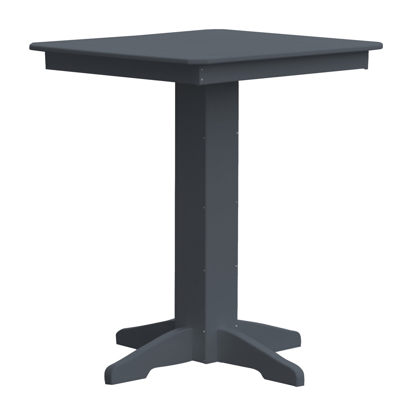 A&L Furniture Recycled Plastic 33" Square Bar Table - Dark Gray