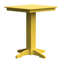 A&L Furniture Recycled Plastic 33" Square Bar Table - Lemon Yellow