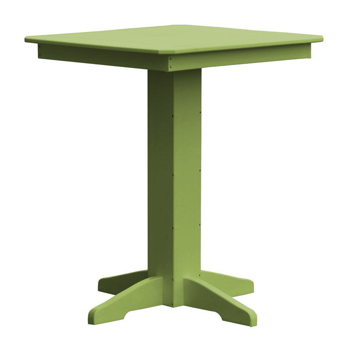 A&L Furniture Recycled Plastic 33" Square Bar Table - Tropical Lime