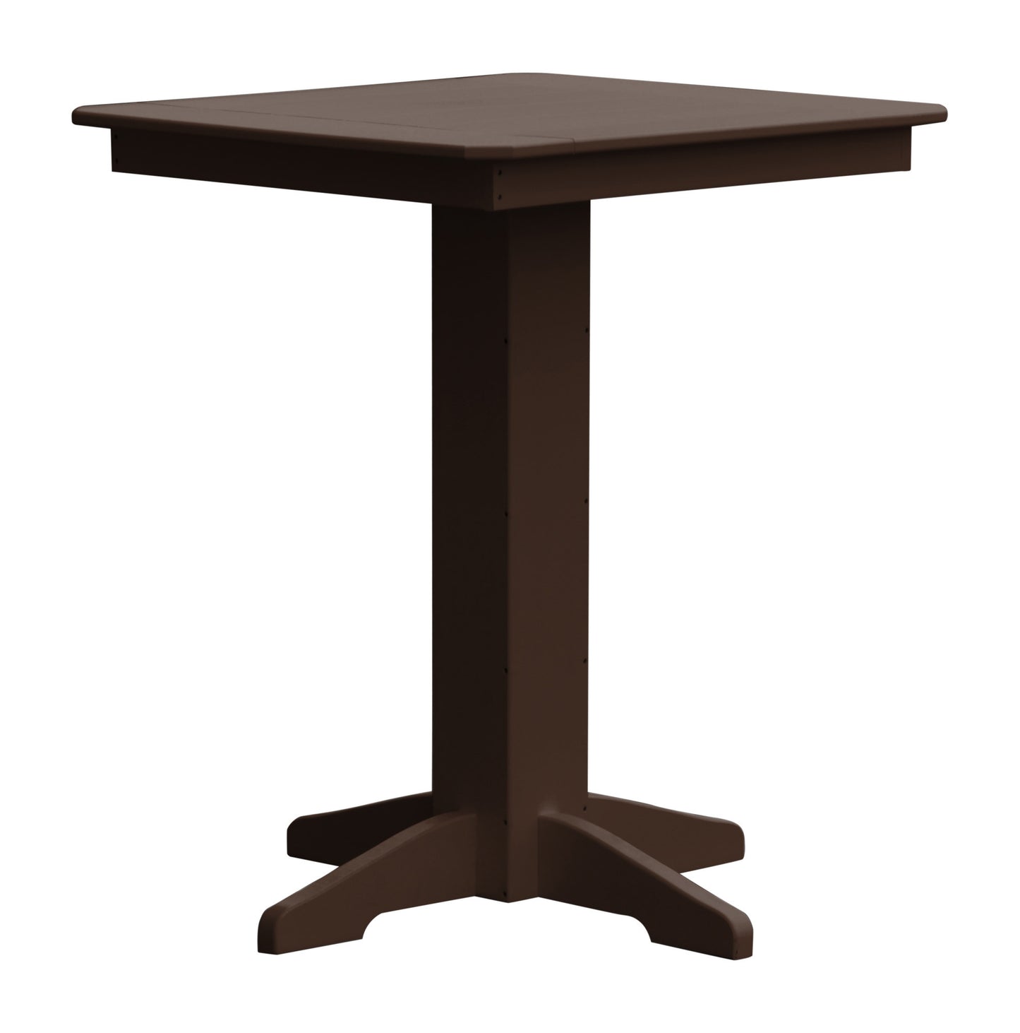 A&L Furniture Recycled Plastic 33" Square Bar Table - Tudor Brown
