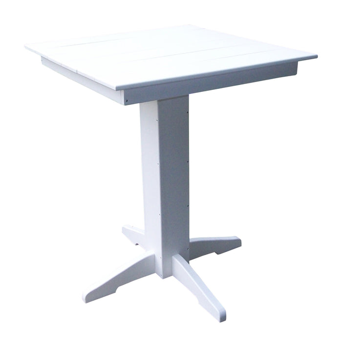 A&L Furniture Recycled Plastic 33" Square Bar Table - White