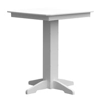 A&L Furniture Recycled Plastic 33" Square Bar Table - White