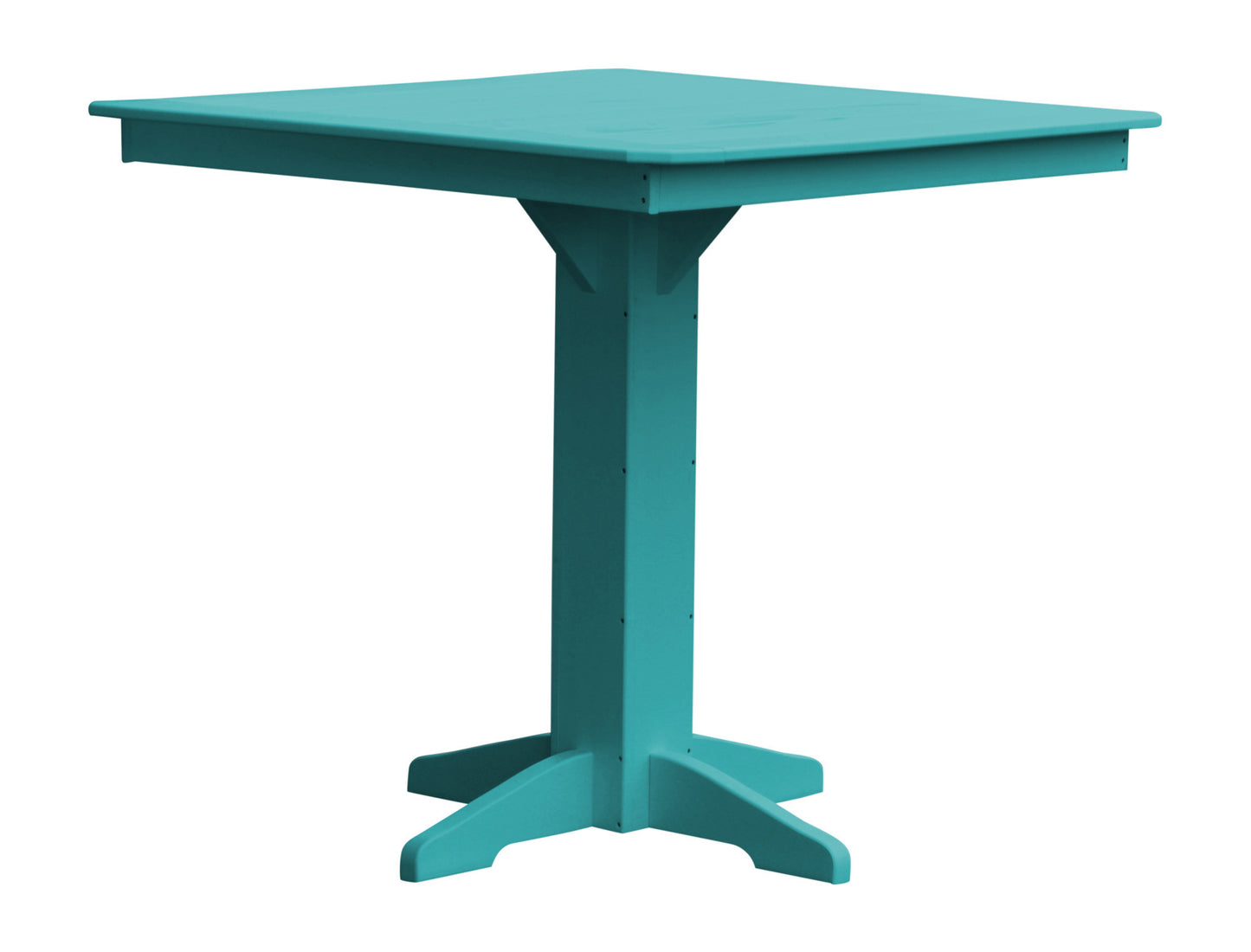 A&L Furniture Recycled Plastic 44" Square Bar Table - Aruba Blue
