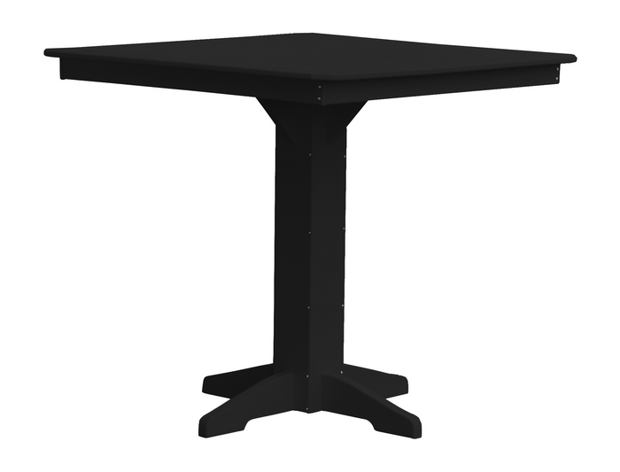 A&L Furniture Recycled Plastic 44" Square Bar Table - Black