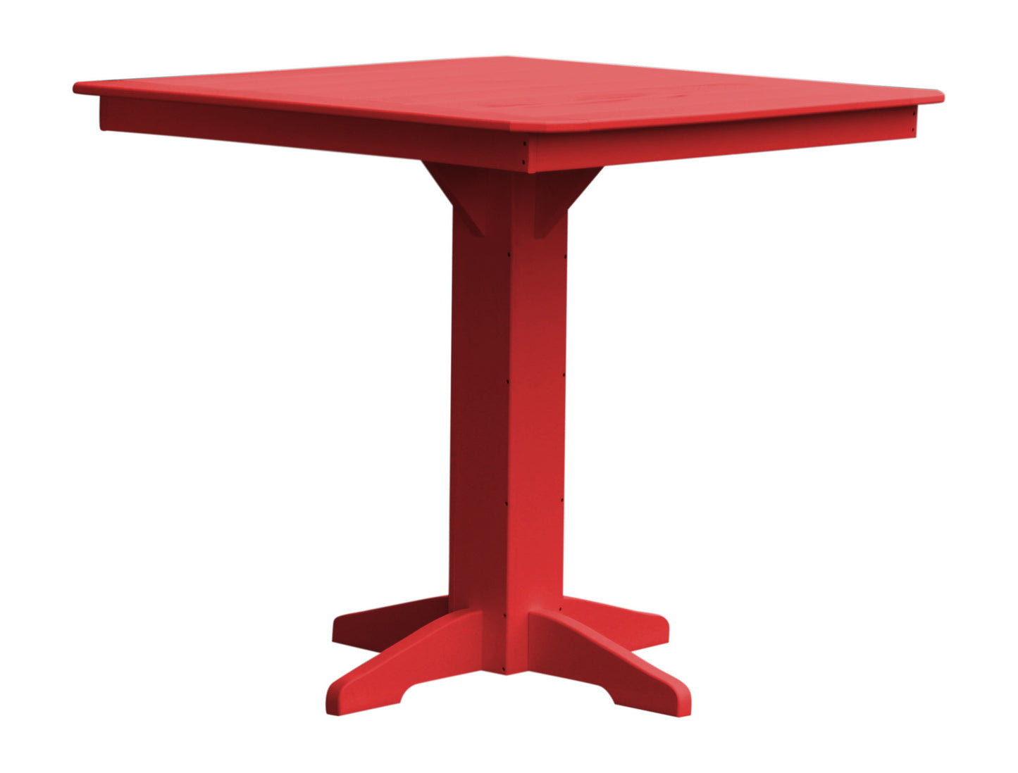 A&L Furniture Recycled Plastic 44" Square Bar Table - Bright Red