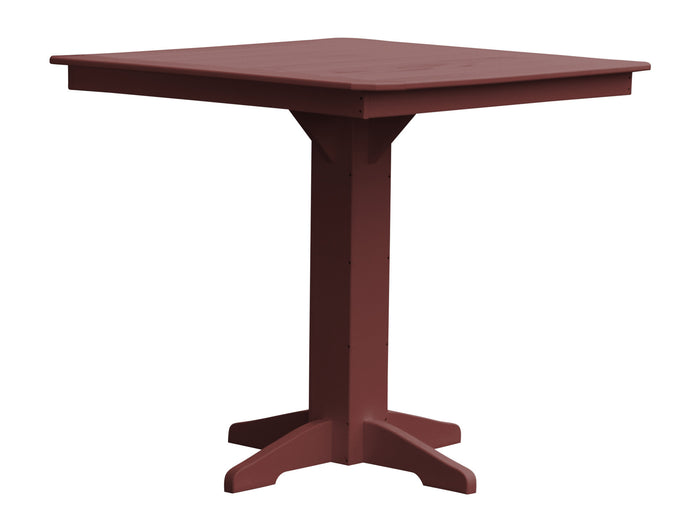 A&L Furniture Recycled Plastic 44" Square Bar Table - Cherrywood