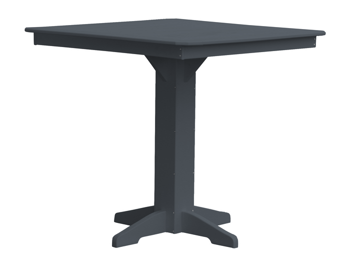 A&L Furniture Recycled Plastic 44" Square Bar Table - Dark Gray