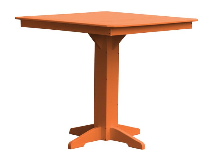 A&L Furniture Recycled Plastic 44" Square Bar Table - Orange