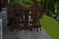 A&L Furniture Recycled Plastic 5 Piece Bar Height Square Table Set - Tudor Brown