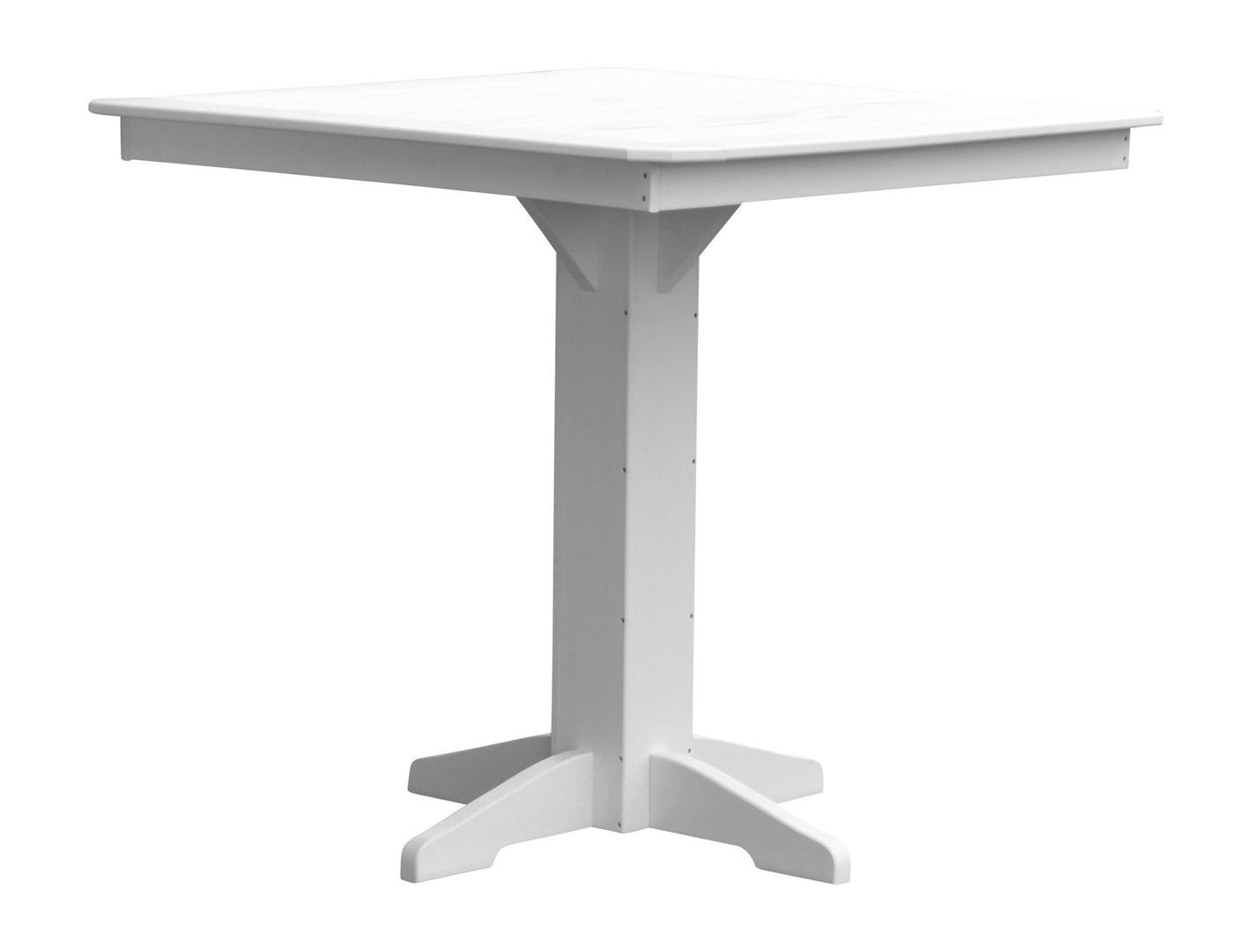 A&L Furniture Recycled Plastic 44" Square Bar Table - White