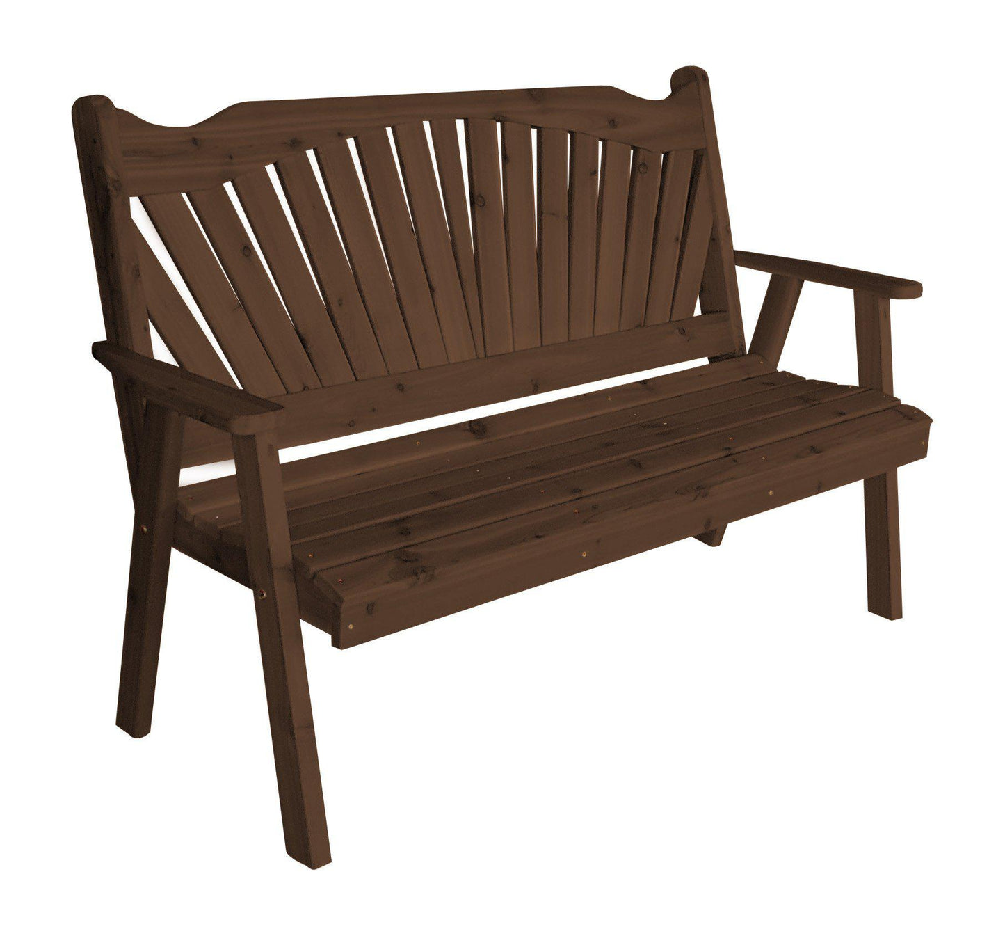 A&L Furniture Co. Western Red Cedar 5' Fanback Garden Bench - LEAD TIME TO SHIP 2 WEEKS