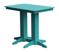 A&L Furniture Recycled Plastic 48" x 33"  Bar Table - Aruba Blue