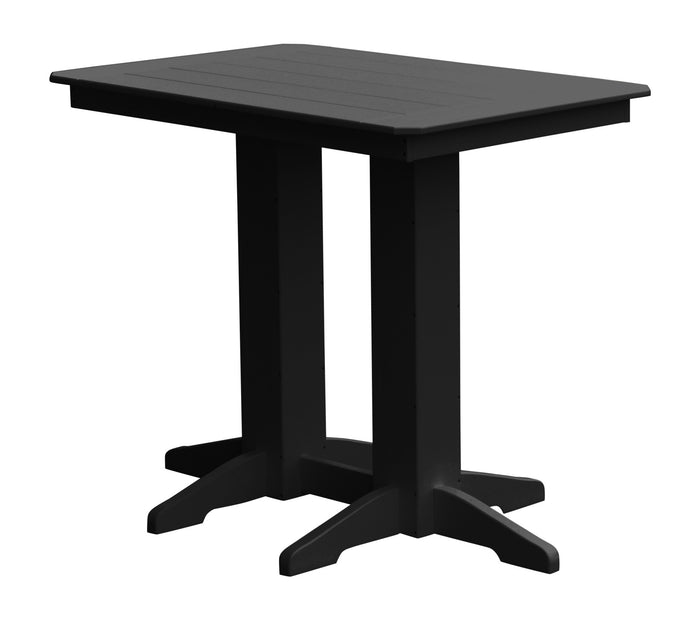 A&L Furniture Recycled Plastic 48" x 33"  Bar Table - Black