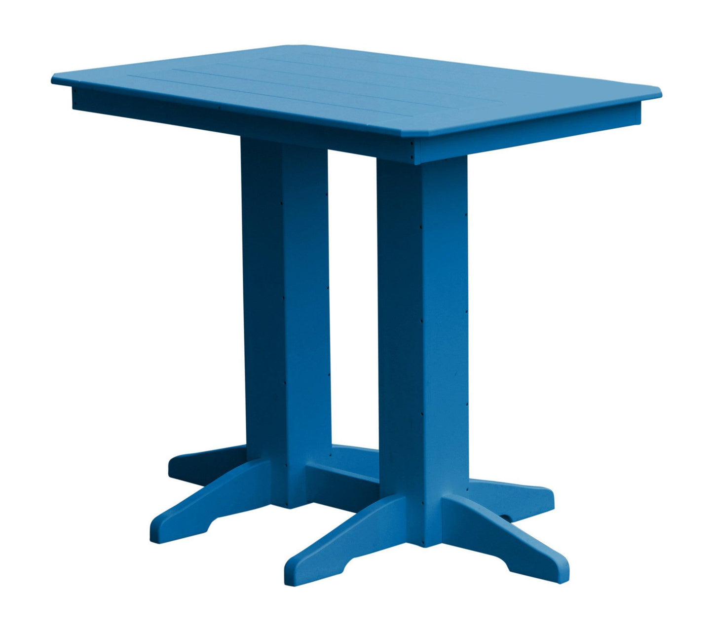 A&L Furniture Recycled Plastic 48" x 33"  Bar Table - Blue