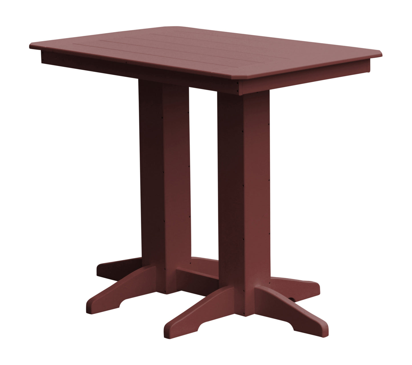 A&L Furniture Recycled Plastic 48" x 33"  Bar Table - Cherrywood