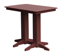 A&L Furniture Recycled Plastic 48" x 33"  Bar Table - Cherrywood